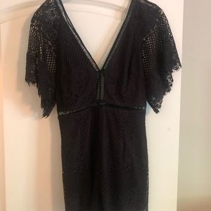 Black Lace Romper - Size S